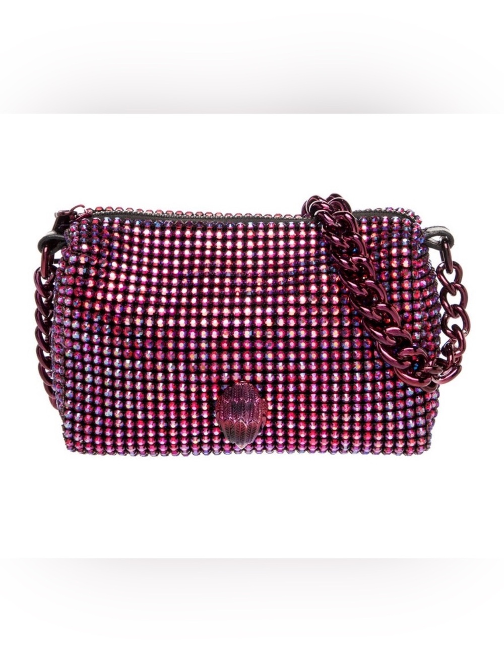 Kurt Geiger London Party Crystal Pouchette Shoulder Bag in Fuchsia / Purple - Picture 11 of 11